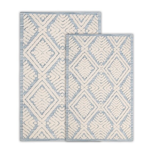 Superior Ceton Geometric Washable Bath Rug, Set of 2 - On