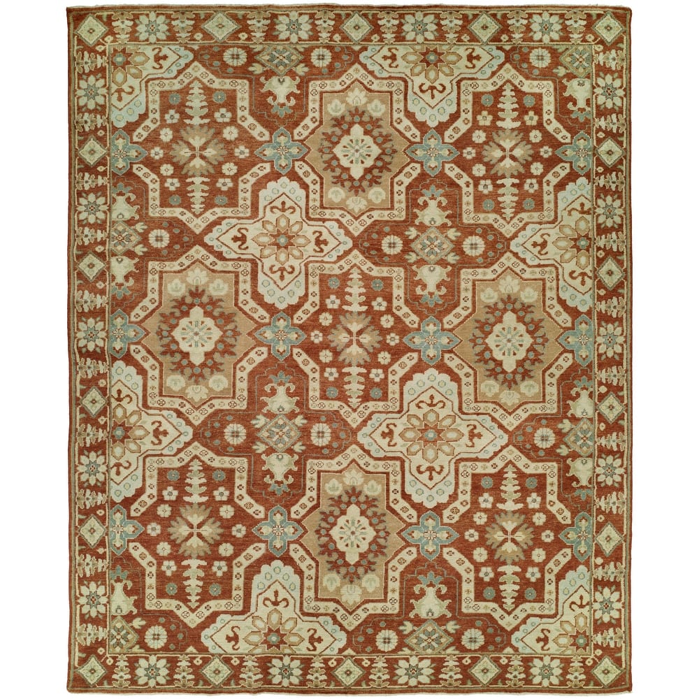 Transitional Multi-Colored Hand-Knotted WOOL Area Rug