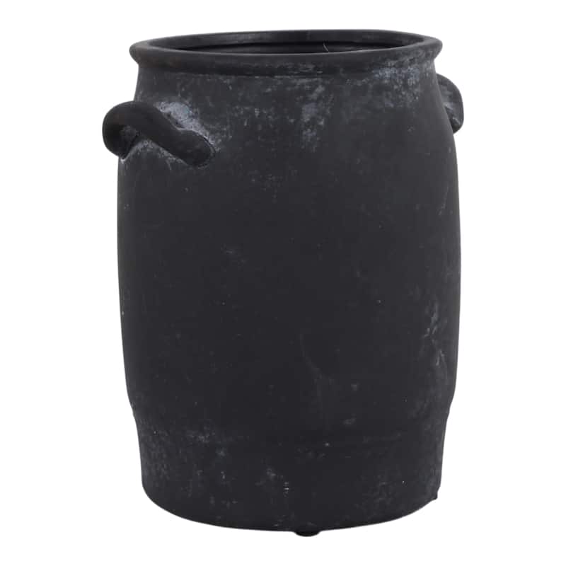 Ceramic Table Vase Rustic Handles Textured Artisan Decorative Accent