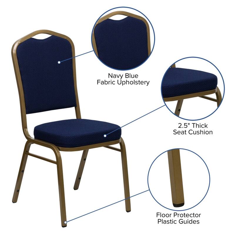 4 Pack Crown Back Stacking Banquet Chair - 20.25"D x 17.25"W x 38"H