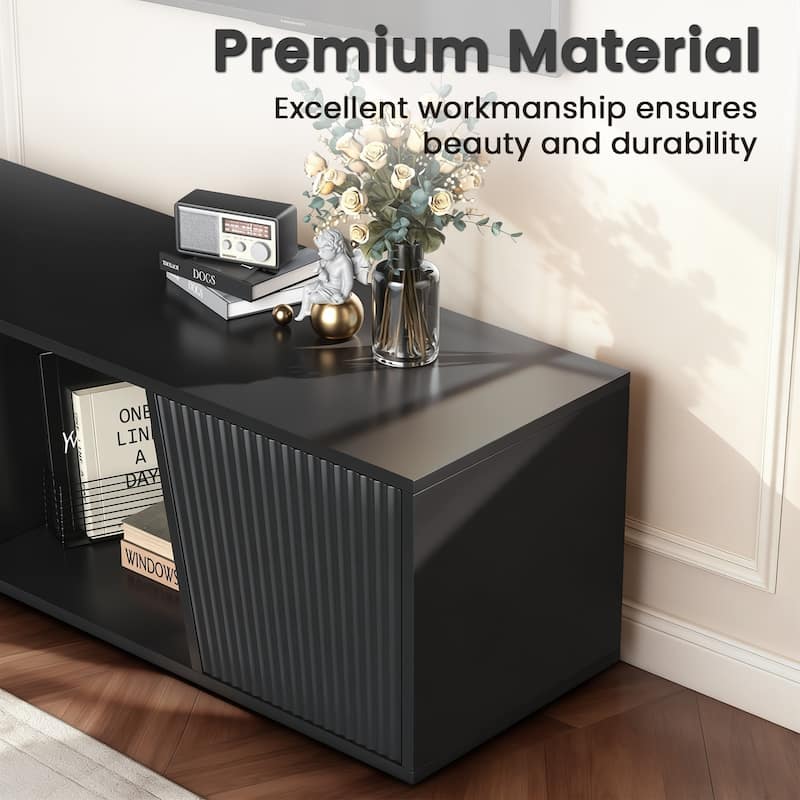 Meyreso Modern Extendable TV Stand with Drawers, Adjustable 71-106 Inch Media Console