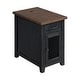 preview thumbnail 2 of 4, Rustic Solid Wood Chairside End Table with Hidden Charging Station