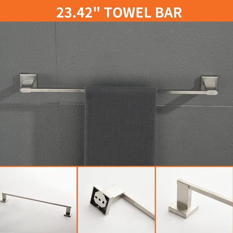 4 Piece Bathroom Hardware Set Wall Mount Bathroom Towel Holder Bar Set Bathroom Fixtures 304 Stainless Steel Bath Accessories