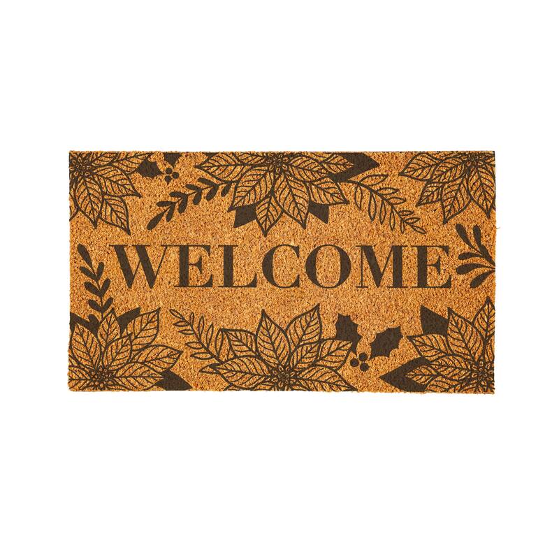 Holiday Coir Door Mat - "Welcome" - 28" x 16"