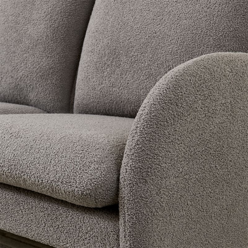 59" Sherpa Fabric Upholstered Sofa Small Couch for Living Room