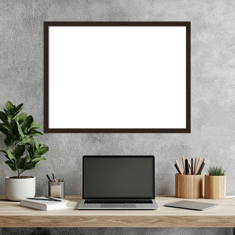 Amanti Art Carlisle Blonde Narrow Framed Dry Erase Magnetic Board