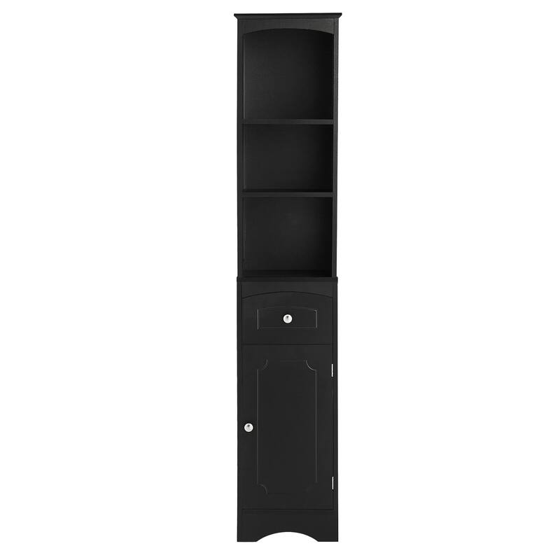 66" H Tall Bathroom Storage Cabinet with Drawer & Adjustable Shelves
