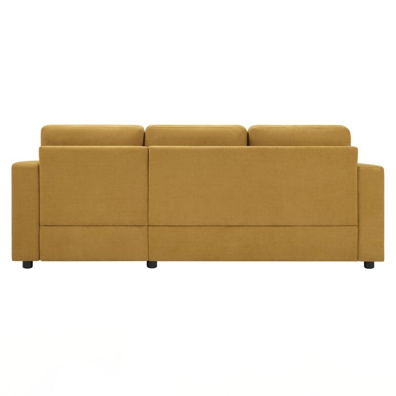 Modern Sectional Sofa 84.6" L-shaped Sofa Couch with a Curved Chaise Lounge