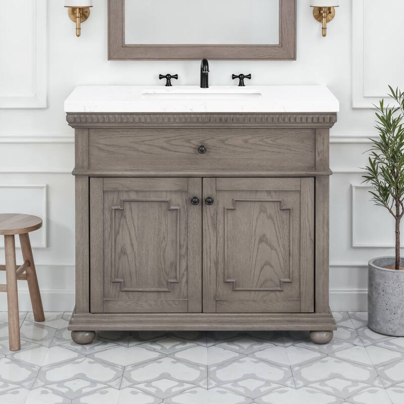 37'' Astoria Bathroom Vanity with Engineered Stone Top - 37 L x 22 D x 34 H