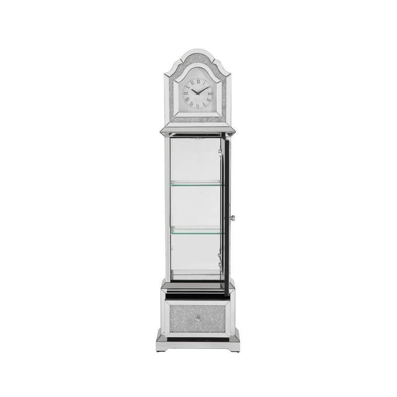 Grandfather Clock with LED Mirrored and Faux Diamonds, Glam Large