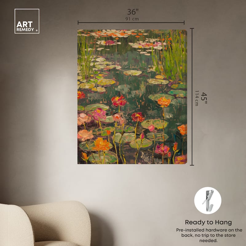 Art Remedy Afternoon Visit Gallery Wrapped Impressionism 1 Piece Canvas Wall Art /Monet And Van Gogh Inspired Art