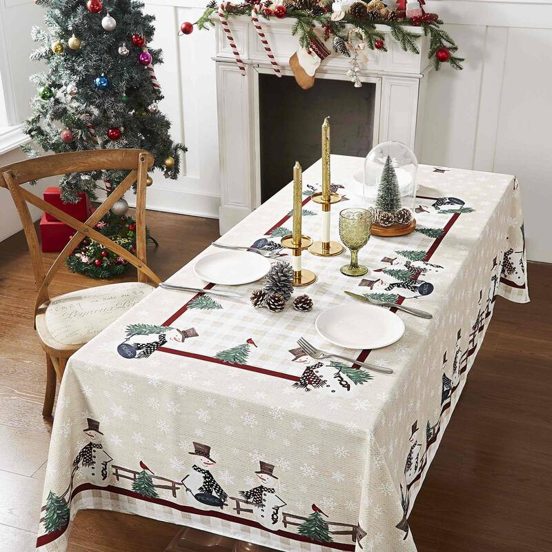Avanti Linens Country Snowman 52" X 70" Tablecloth