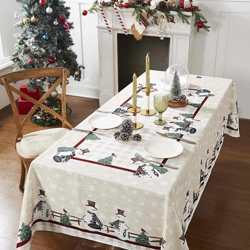 Avanti Linens Country Snowman 60" x 144" Tablecloth - TC 60"x144"