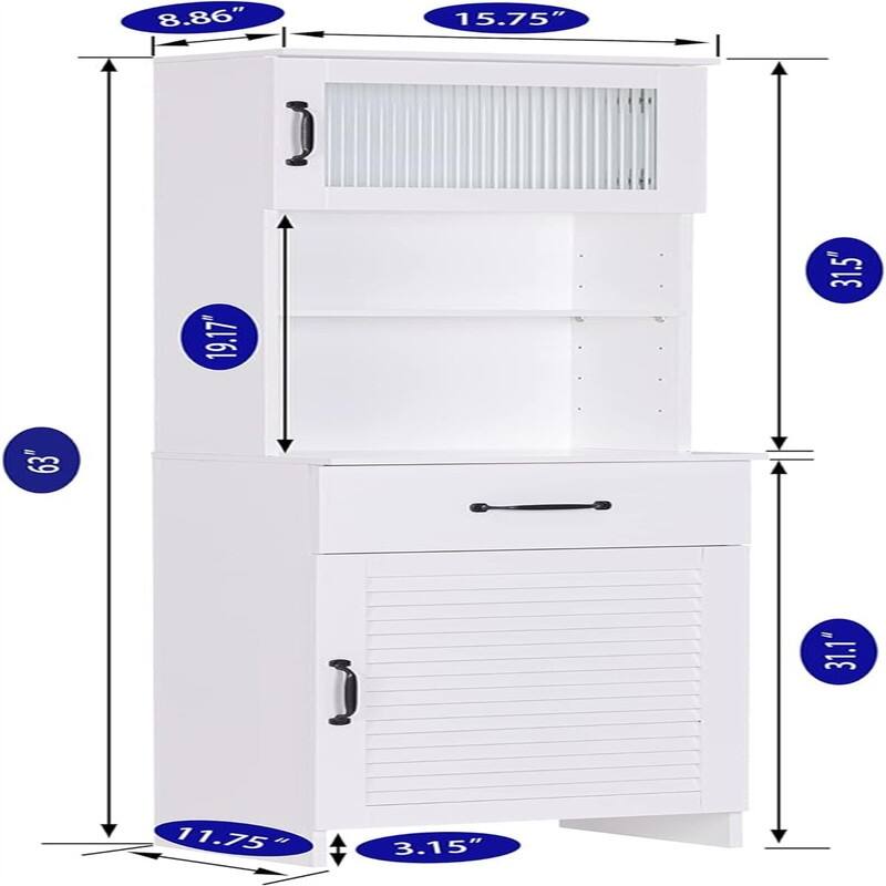 Tall Bathroom Storage Cabinet - 11.75"D x 15.75"W x 63"H