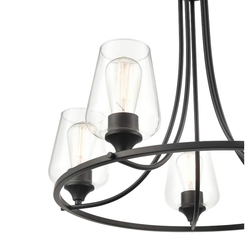 Millennium Lighting Ashford 5 Light Chandelier in Multiple Finishes with Clear Glass Shades