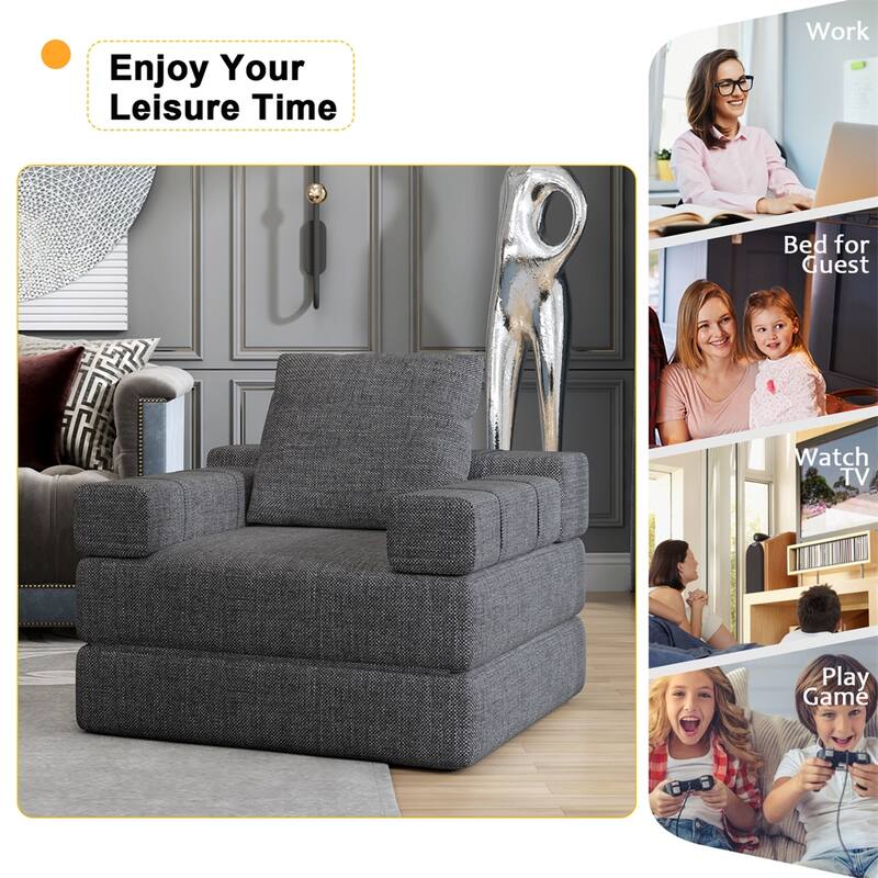 Single Sofa Chair That Converts to a Single Sofa Bed for Living Room