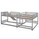 preview thumbnail 24 of 25, Wood Full and Twin Size L-Shaped Bunk Bed with Slide and Short Ladder, Bunk Bed Frame with Slats Support, No Box Spring Needed