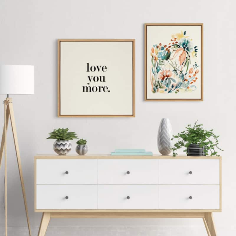 Kate and Laurel Sylvie Love You More Framed Canvas by Maggie Price