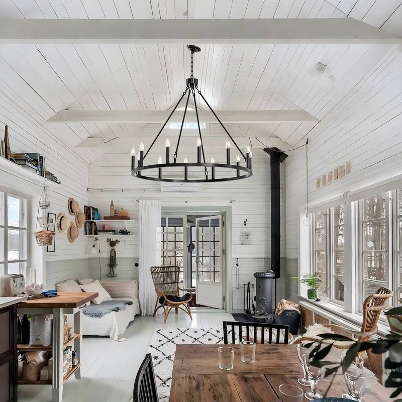 Wagon Wheel Chandelier Collection - Rustic Farmhouse Lighting for Every Space