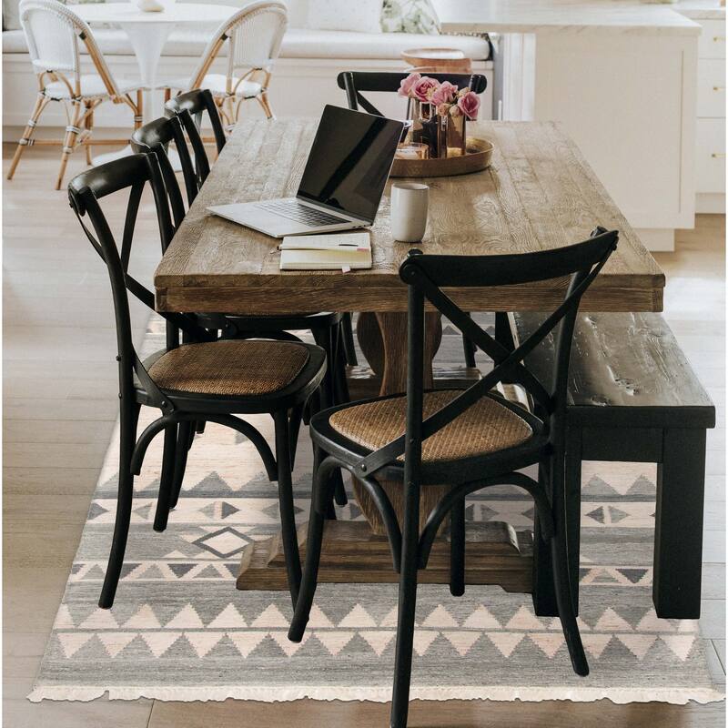 ECARPETGALLERY Flat-Weave Ankara FW Dark Grey Wool Kilim - 5'0 x 8'1