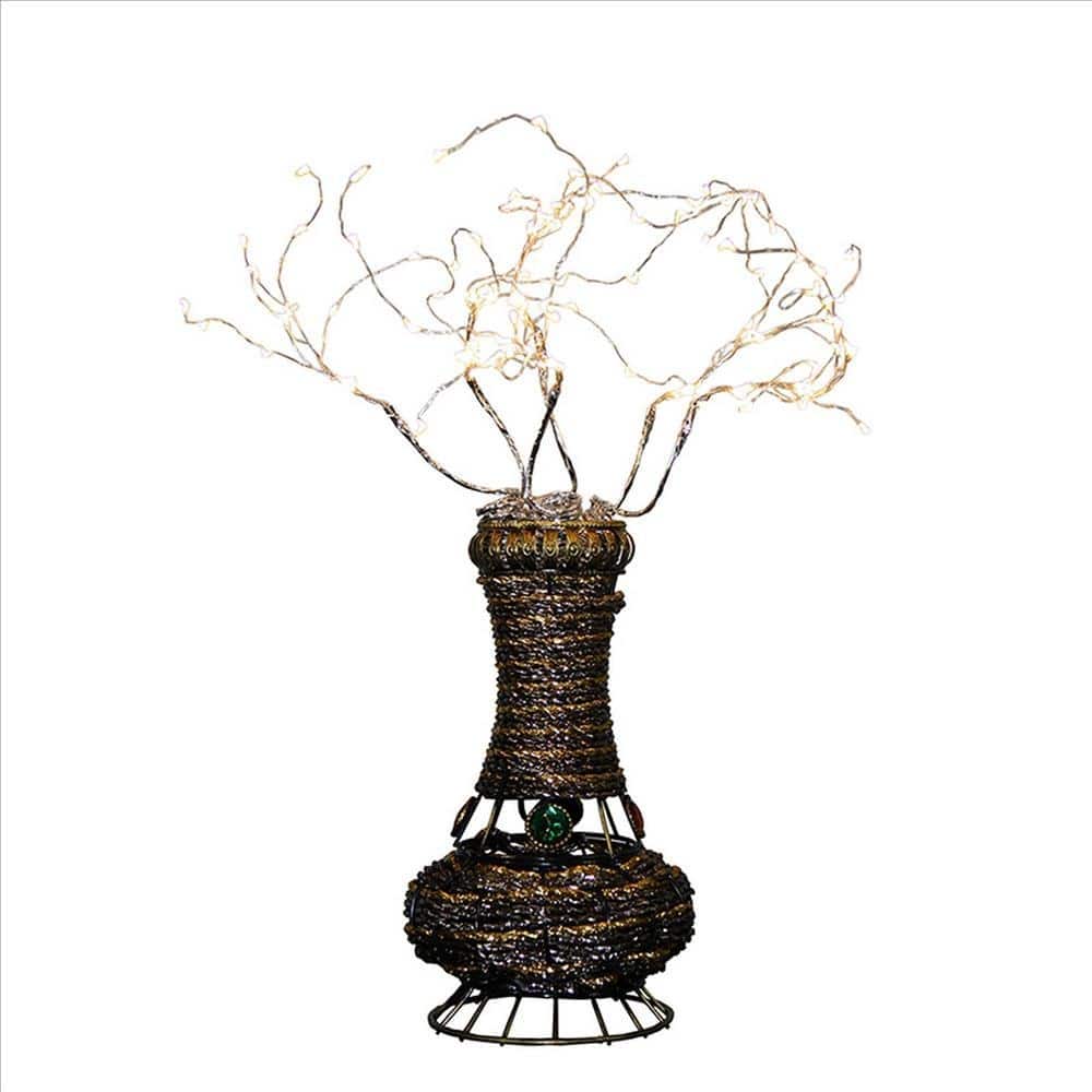 Tree Table Lamp with Aluminum Wire and Multiple LED - 20 H x 11 W x 11 L Inches