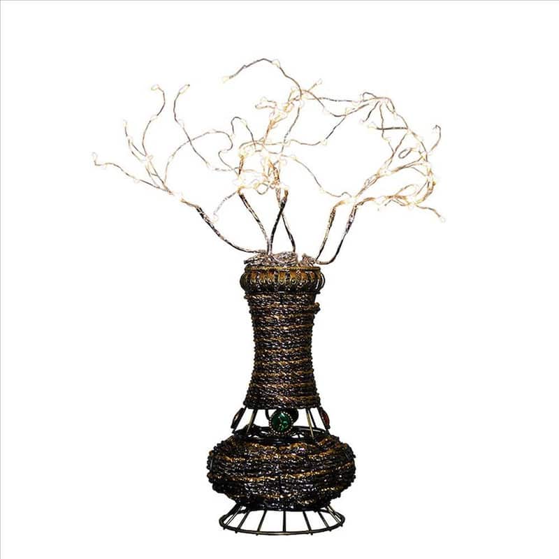 Tree Table Lamp with Aluminum Wire and Multiple LED - 20 H x 11 W x 11 L Inches - Bronze