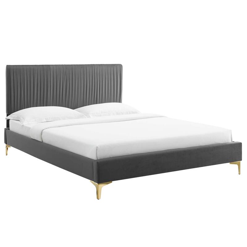 Peyton Performance Velvet Queen Platform Bed