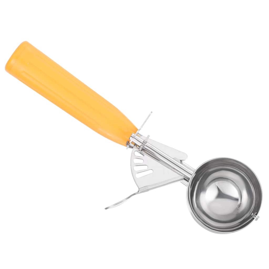 1.6 Ounce Ice Cream Scoop with Trigger, Portion Cookie Scoop, Yellow