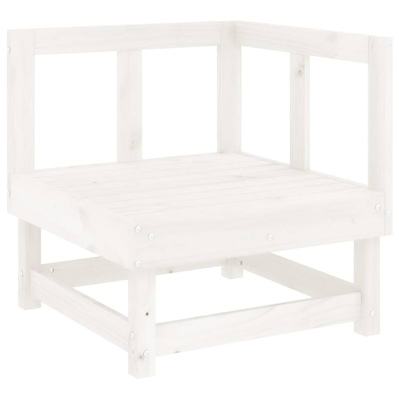 vidaXL Garden Lounge Set White Solid Pine Wood, Medium Modular - 24.0 x 24.0 x 24.4