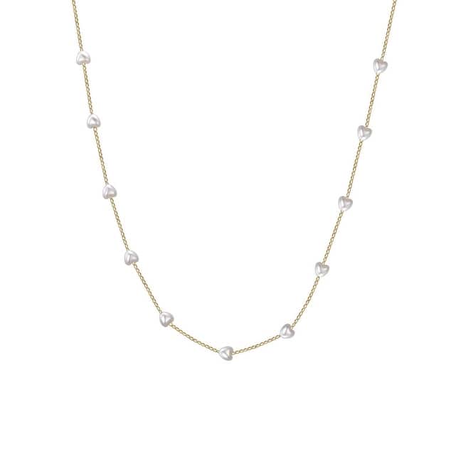 Victoria Townsend Heart Pearl Station Chain Necklace
