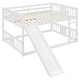 preview thumbnail 5 of 11, Full Over Full Bunk Bed with Ladder with Slide, White