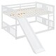 preview thumbnail 5 of 10, White Full Over Full Bunk Bed with Ladder and Fun Slide, Space-Saving Design for Bedrooms