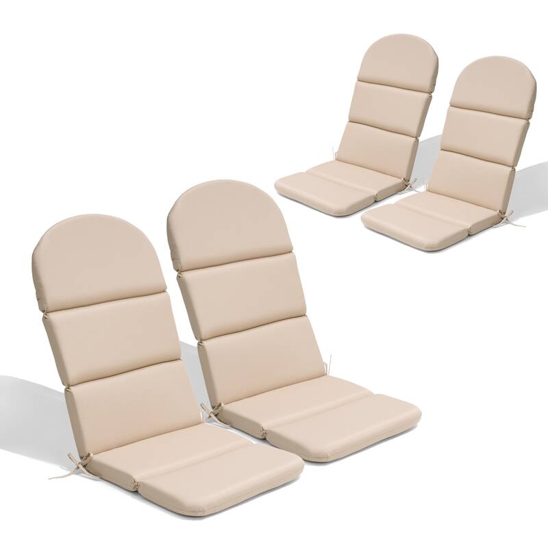 Outdoor Adirondack Chairs Cushion with Sunbrela Fabric - 4PC - Beige