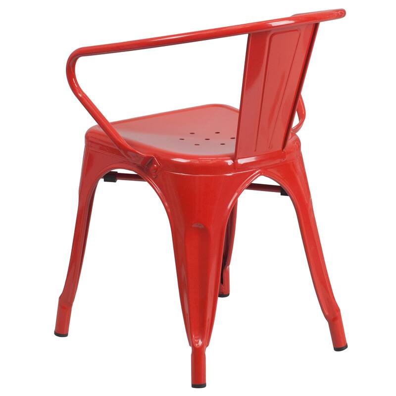 Metal Indoor-Outdoor Chair with Arms