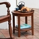 preview thumbnail 21 of 35, Cambridge Casual Alston Side Table Round with Shelf/Natural
