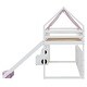 preview thumbnail 51 of 78, Full Size Loft Bed with Slide, Tent, and Storage Shelves - House Frame Kids Bed with Ladder and Car-Shaped Organizer