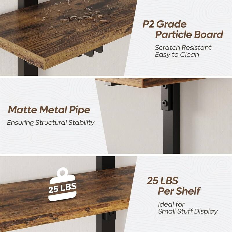 24 inch Kitchen Shelves Wall Mounted - 7.28"D x 23.62"W x 26.18"H