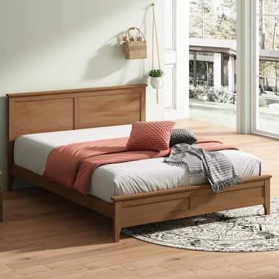 Modern Solid Wood Platform Bed with Tapered Legs and Sturdy Slats Support by Harper&Bright Designs