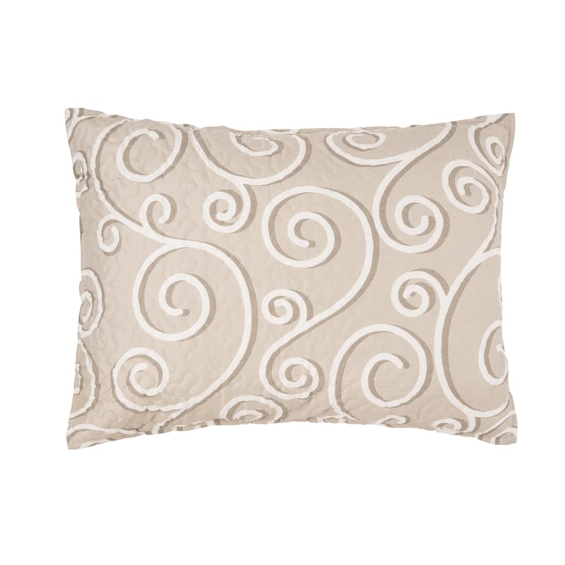 Elmont Contemporary Scroll Quilt Set - Reversible and Machine Washable