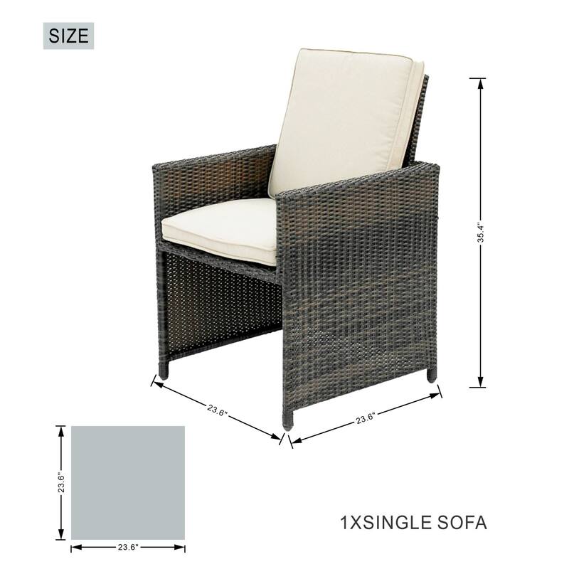 9-piece Outdoor Dining Table Set with Cushions