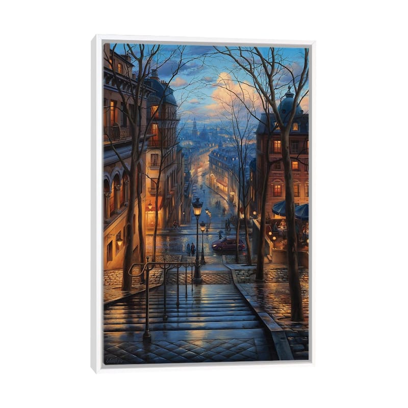 iCanvas "Montmartre Spring" by Evgeny Lushpin Framed Canvas Print - White - 48x32