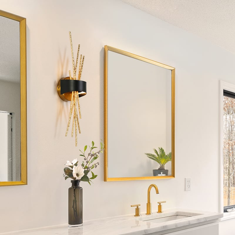 Modern Gold LED Wall Sconce Contemporary Branch Design Vanity Light - W5.1" x H21.7" x D3.7"