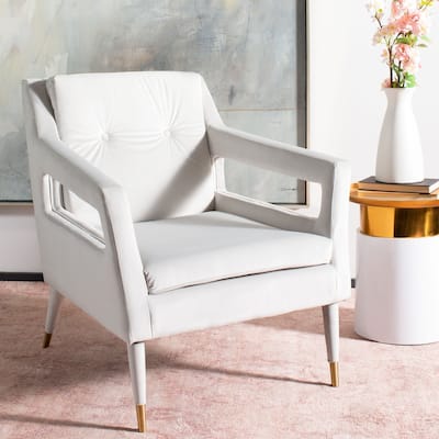 SAFAVIEH Mara Tufted Velvet Accent Chair - 30.3" x 34.1" x 33.9"