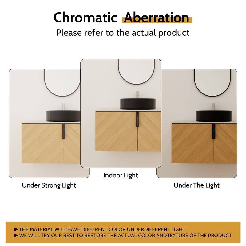 Bathroom Vanity With Sink In 30/36 Inch, Floating Bathroom Vanity With 2 Soft Close Doors