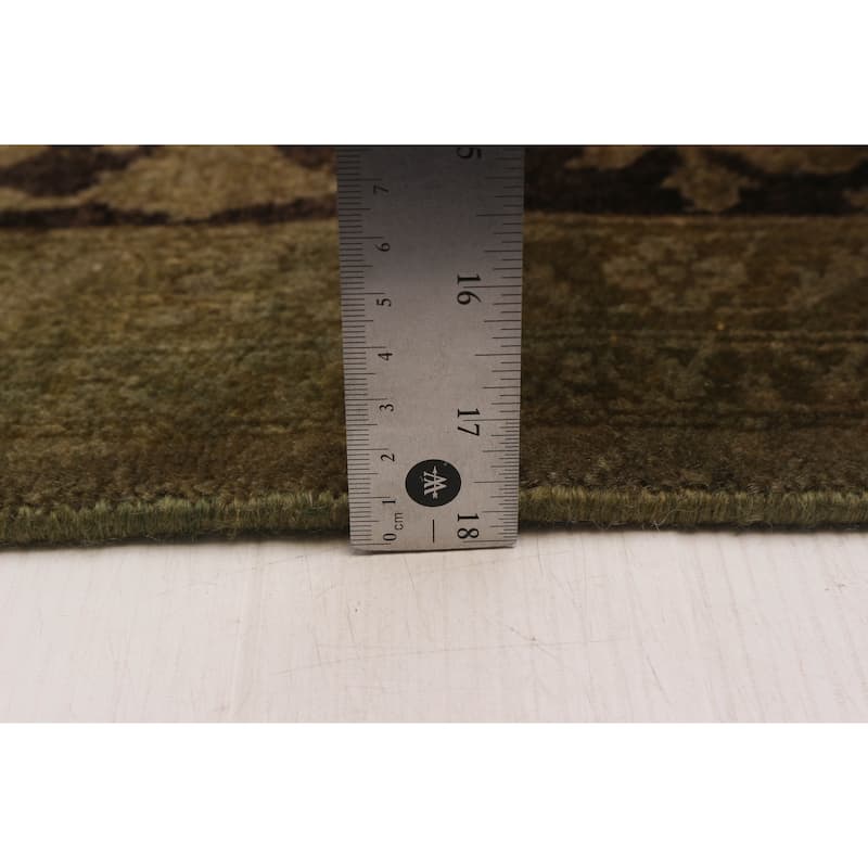 ECARPETGALLERY Hand-knotted Vibrance Khaki, Olive Wool Rug - 5'11 x 8'8