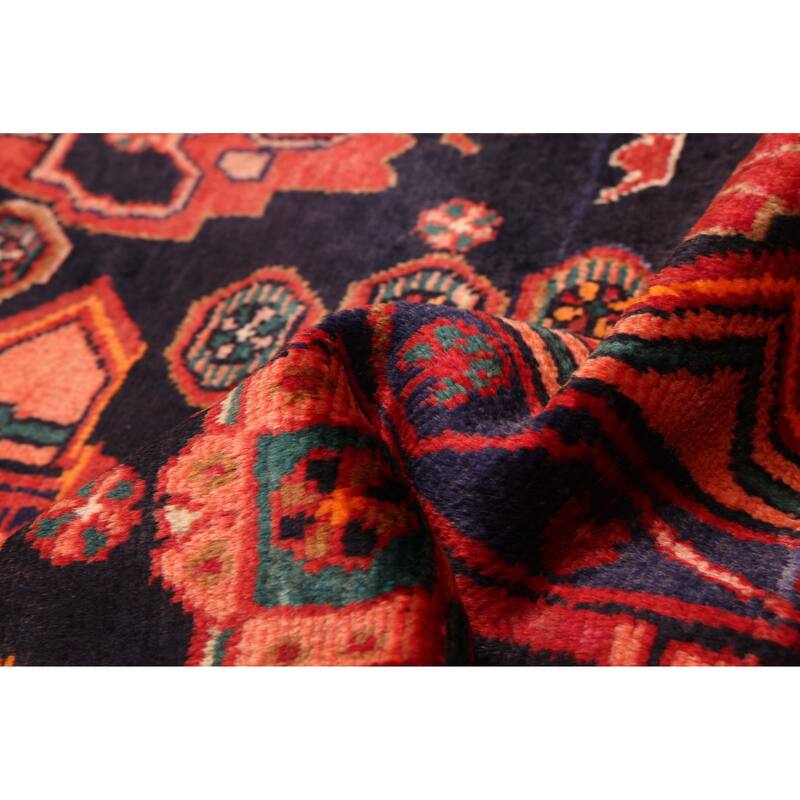 ECARPETGALLERY Hand-knotted Anadol Dark Navy, Red Wool Rug - 4'2 x 7'0
