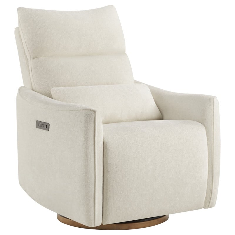 Spruce & Spring Power Swivel Recliner Chair Dual-Motor Nursery Glider with Lumber Pillow