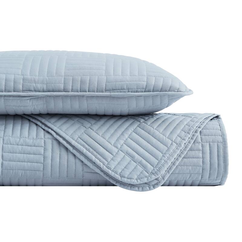 Southshore Fine Linens 3-peice Solid Grid Quilt and Sham Set