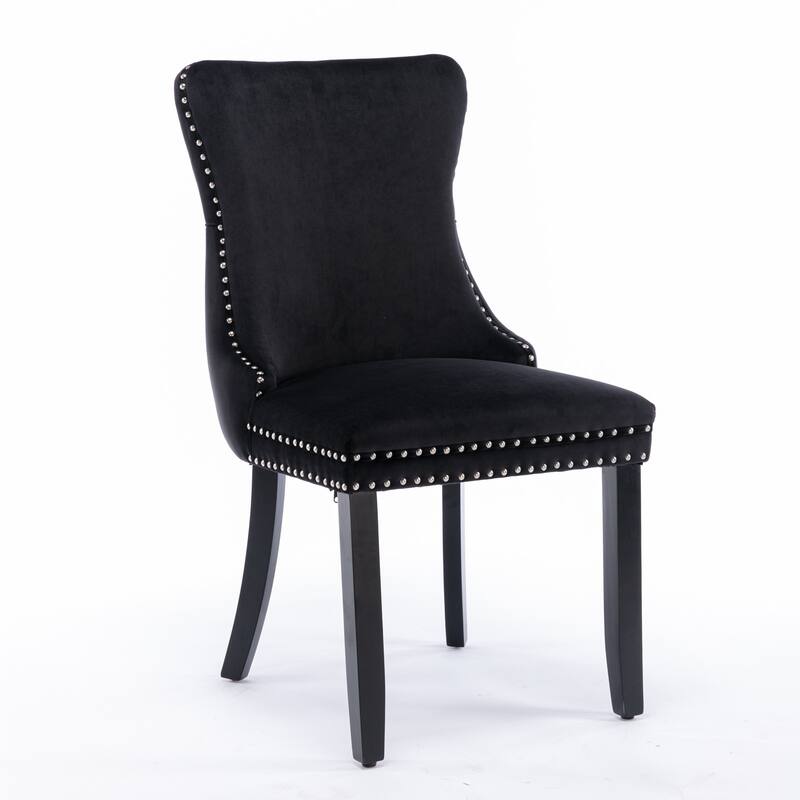 Set of 2 Modern Upholstered Accent Armless Tufted Dining Chairs