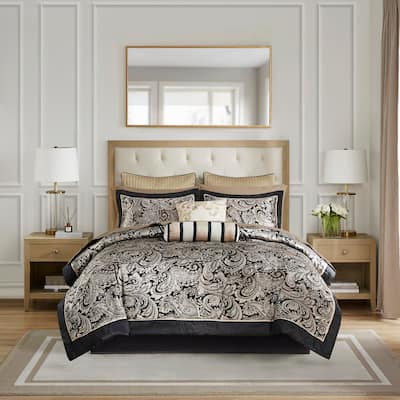 Madison Park Wellington 12 Piece Comforter Set with Cotton Bed Sheets